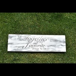 Handmade hanging wood sign